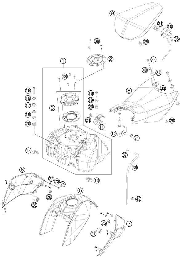 Plano de despiece: DEPOSITO, ASIENTO, hoja 1