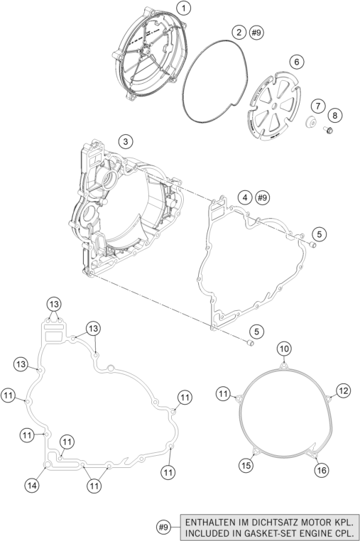 Plano de despiece: TAPA DE EMBRAGUE, hoja 1