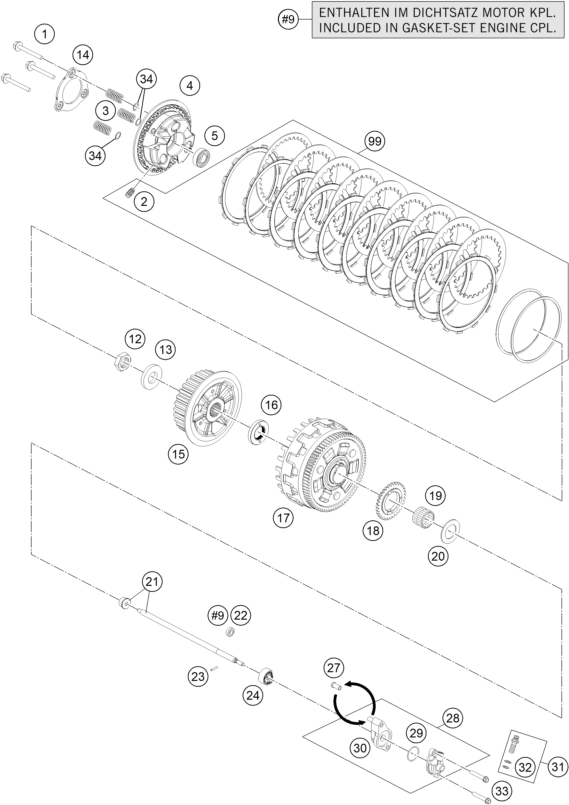 Plano de despiece: EMBRAGUE, hoja 1