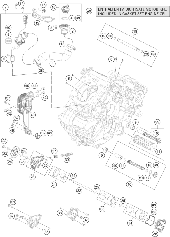Plano de despiece: SISTEMA DE LUBRICACION, hoja 1