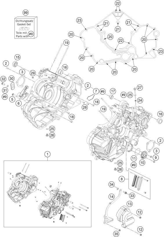 Plano de despiece: CARCASA DEL MOTOR, hoja 1