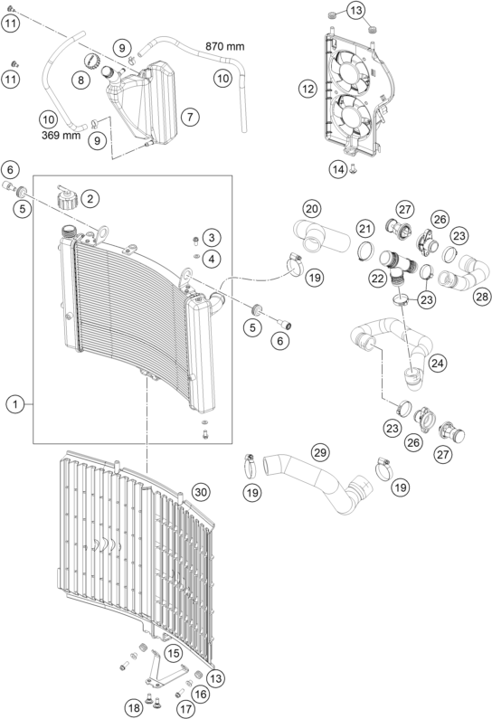 Plano de despiece: SISTEMA DE REFRIGERACION, hoja 1