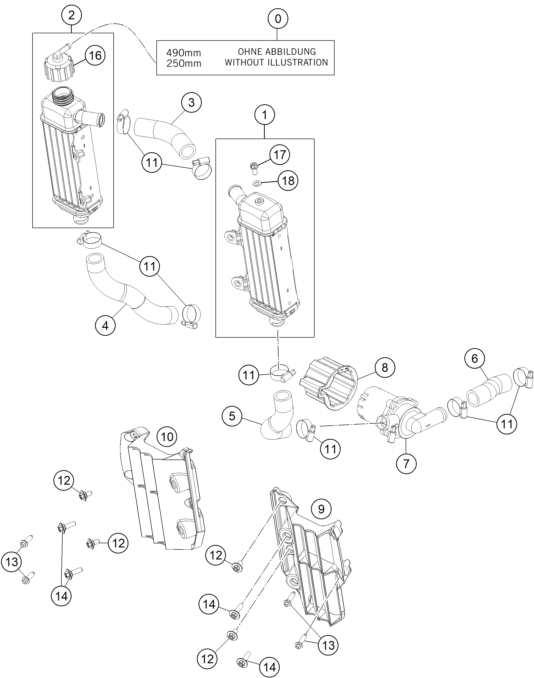 Plano de despiece: SISTEMA DE REFRIGERACION, hoja 1