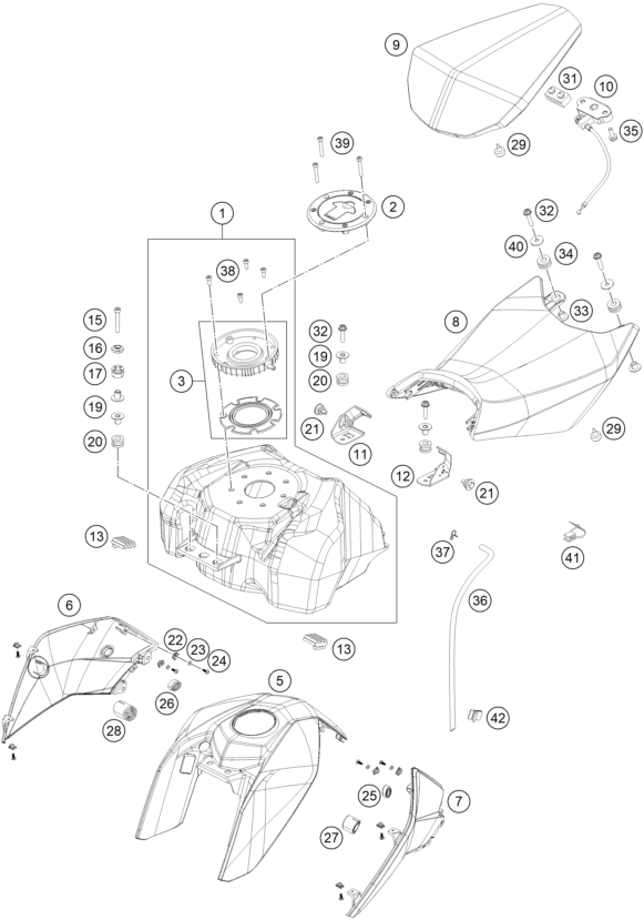 Plano de despiece: DEPOSITO, ASIENTO, hoja 1