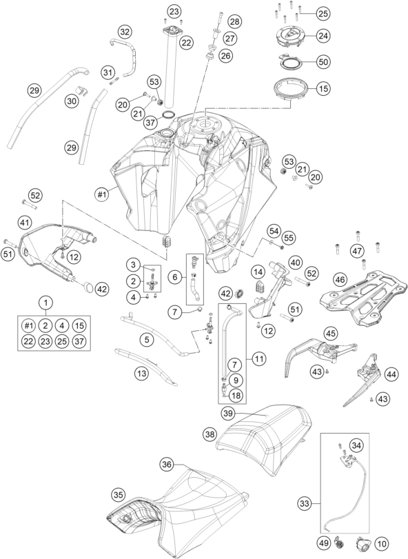 Plano de despiece: DEPOSITO, ASIENTO, hoja 1