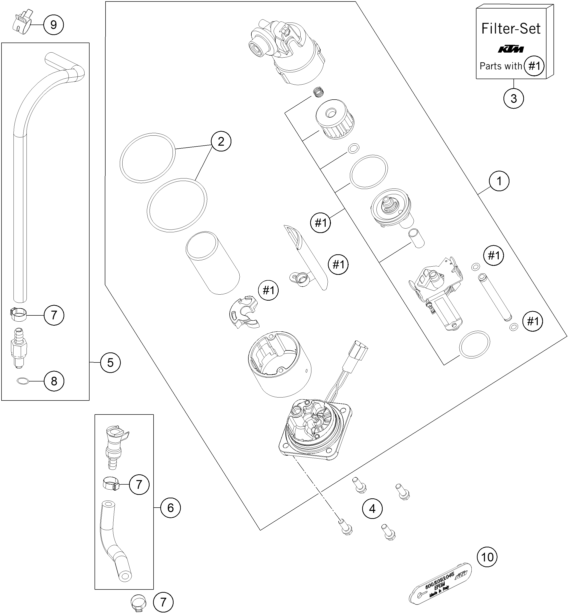Plano de despiece: BOMBA DE COMBUSTIBLE, hoja 1