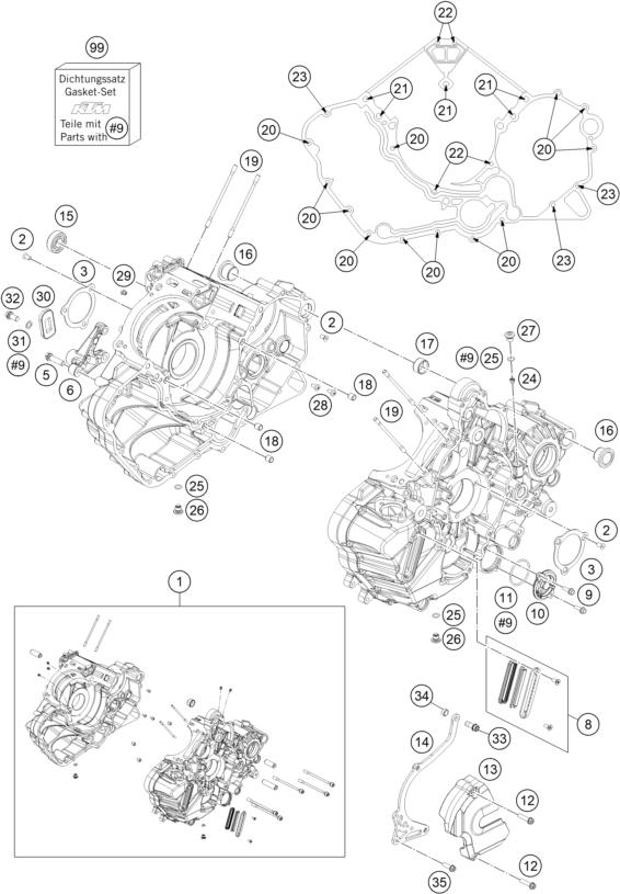 Plano de despiece: CARCASA DEL MOTOR, hoja 1
