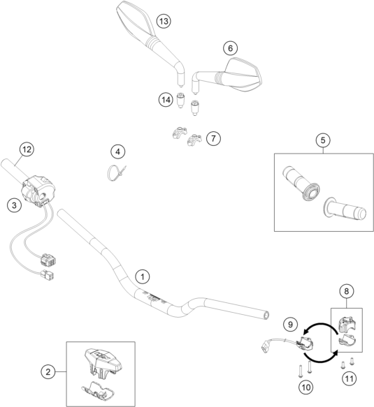 Plano de despiece: MANILLAR, INSTRUMENTOS, hoja 1