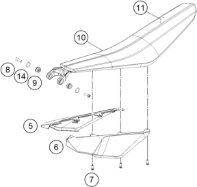 Plano de despiece: DEPOSITO, ASIENTO, hoja 1