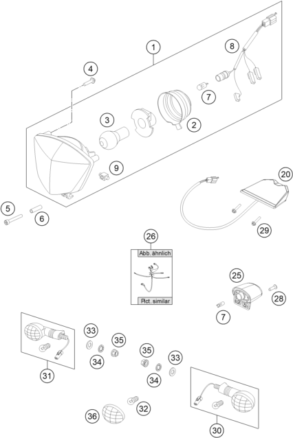 Plano de despiece: SISTEMA DE ILUMINACION, hoja 1