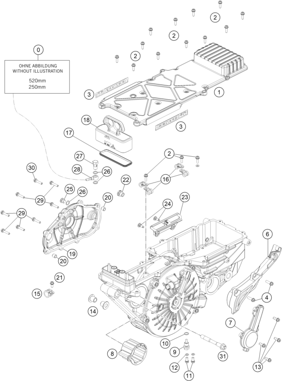 Plano de despiece: CARCASA DEL MOTOR, hoja 1