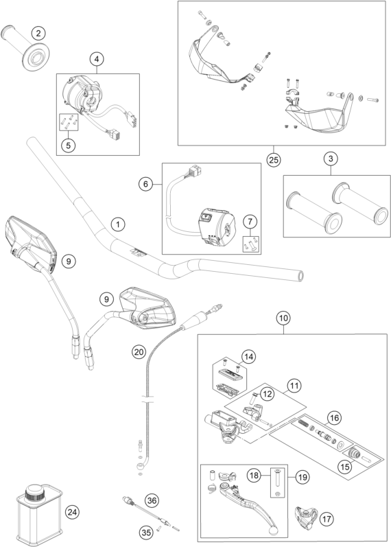 Plano de despiece: MANILLAR, INSTRUMENTOS, hoja 1