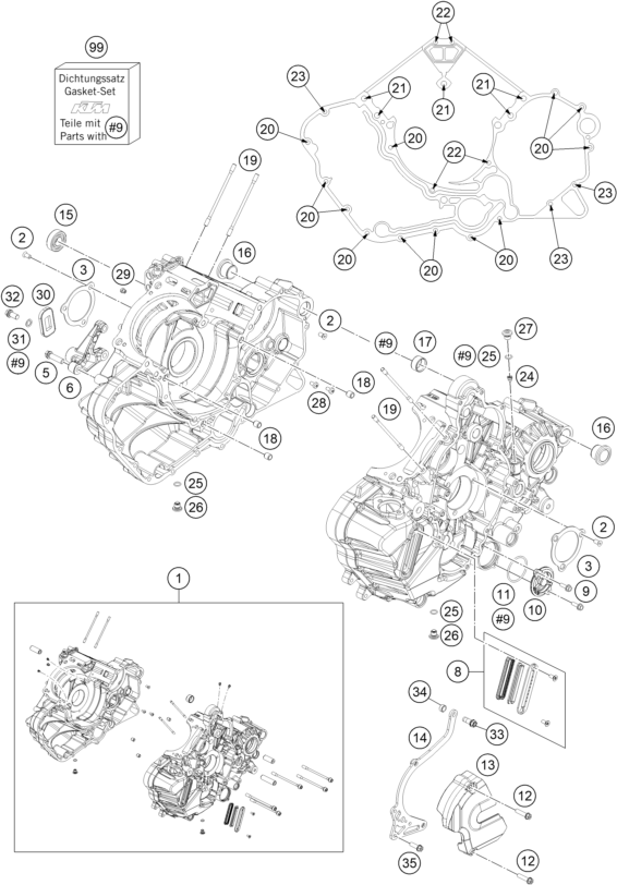 Plano de despiece: CARCASA DEL MOTOR, hoja 1