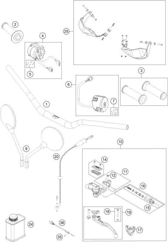 Plano de despiece: MANILLAR, INSTRUMENTOS, hoja 1