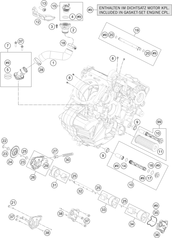 Plano de despiece: SISTEMA DE LUBRICACION, hoja 1