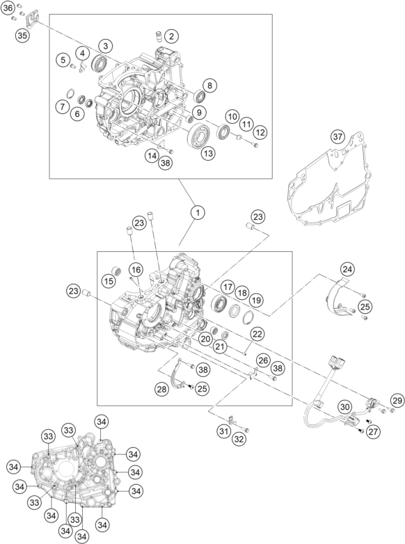 Plano de despiece: CARCASA DEL MOTOR, hoja 1