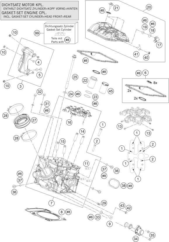 Plano de despiece: CULATA TRASERA, hoja 1