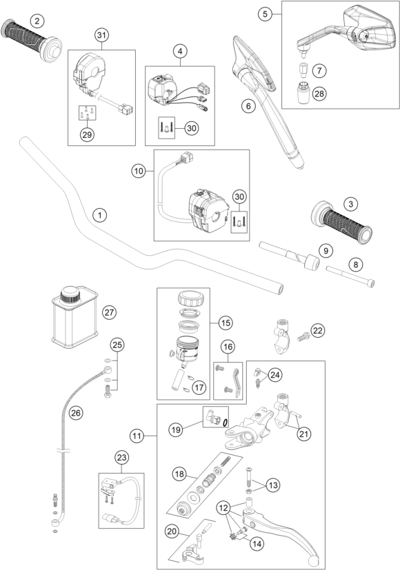 Plano de despiece: MANILLAR, INSTRUMENTOS, hoja 1