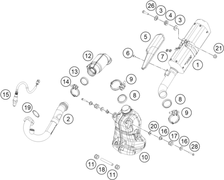 Plano de despiece: SISTEMA DE ESCAPE, hoja 1