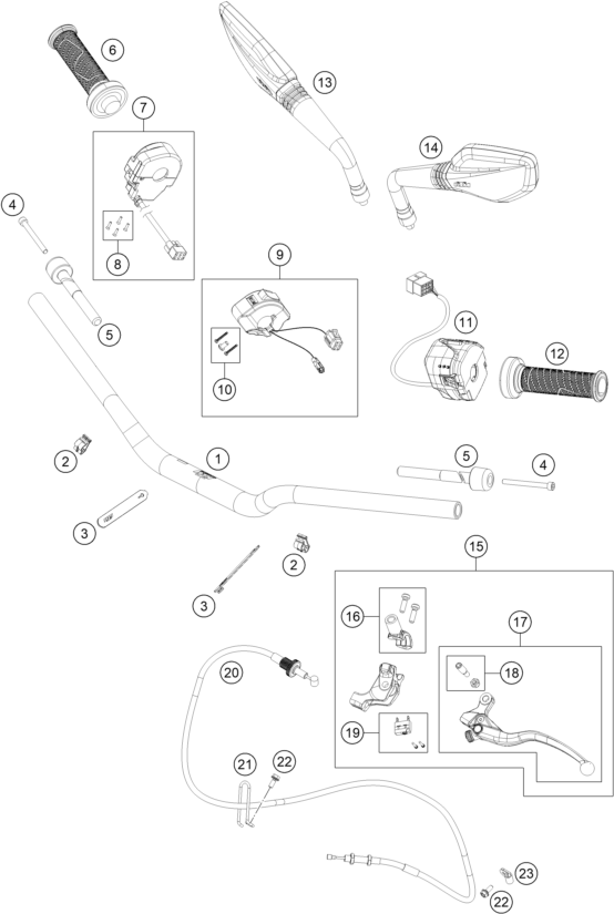 Plano de despiece: MANILLAR, INSTRUMENTOS, hoja 1