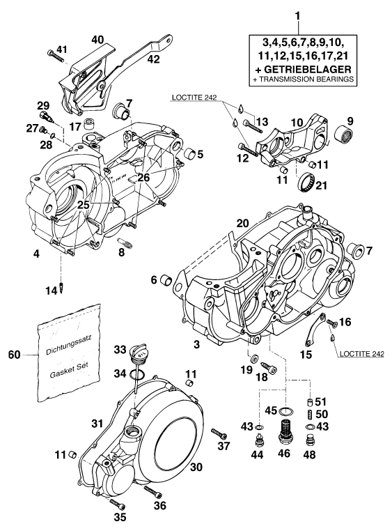 Plano de despiece: CARCASA DEL MOTOR, hoja 1