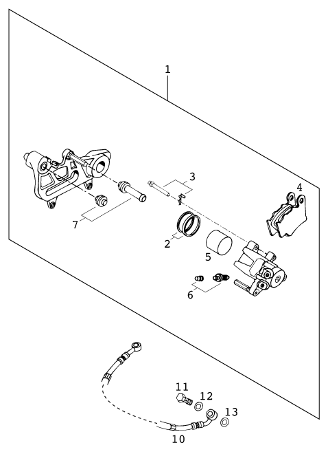 Plano de despiece: PINZA DE FRENO TRASERA, hoja 1