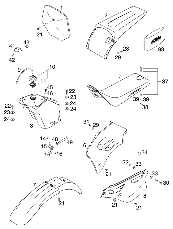 Plano de despiece: DEPOSITO, ASIENTO, hoja 1